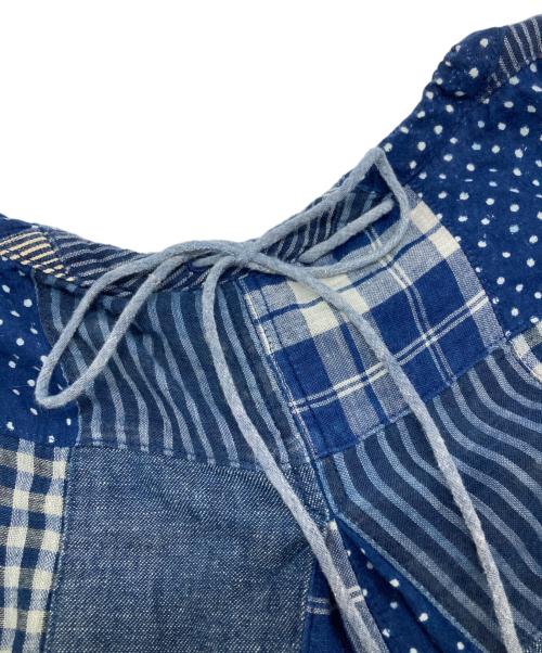 45R（フォーティファイブ・アール）45R (フォーティファイブ・アール) ミックスパッチワークのタックドレス ブルー サイズ:ーの古着・服飾アイテム