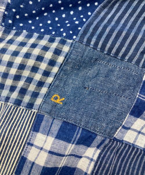 45R（フォーティファイブ・アール）45R (フォーティファイブ・アール) ミックスパッチワークのタックドレス ブルー サイズ:ーの古着・服飾アイテム