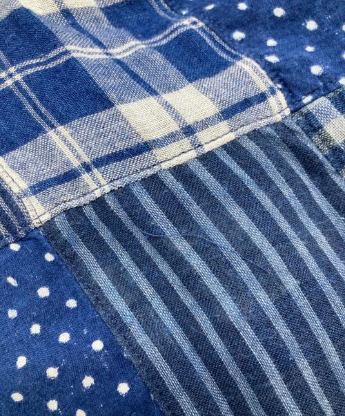 45R（フォーティファイブ・アール）45R (フォーティファイブ・アール) ミックスパッチワークのタックドレス ブルー サイズ:ーの古着・服飾アイテム