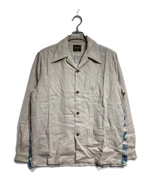 GLAD HAND（グラッドハンド）GLAD HAND (グラッドハンド) Tropical L/S Back Panel Shirts/トロピカル・ロングスリーブ・バックパネル・シャツ ベージュ サイズ:Lの古着・服飾アイテム