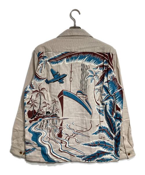 GLAD HAND（グラッドハンド）GLAD HAND (グラッドハンド) Tropical L/S Back Panel Shirts/トロピカル・ロングスリーブ・バックパネル・シャツ ベージュ サイズ:Lの古着・服飾アイテム