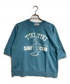 WEIRDOウィアード）の古着「TIKITIKI SURF CLUB - S/S SWEAT/ティキティキ サーフクラブ - ショートスリーブ」｜グリーン