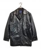 GAPギャップ）の古着「レザーカーコート」｜ブラック