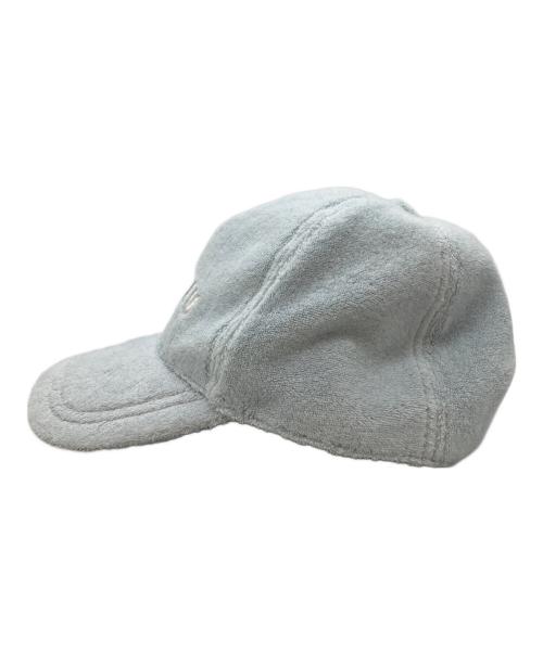 MIU MIU（ミュウミュウ）MIU MIU (ミュウミュウ) ロゴパイルベースボールキャップ ブルー サイズ:Sの古着・服飾アイテム