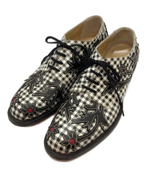 COMME des GARCONS（コムデギャルソン）COMME des GARCONS (コムデギャルソン) チェックウエスタンシューズ ブラック サイズ:24の古着・服飾アイテム