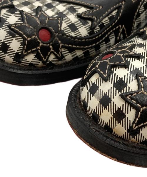 COMME des GARCONS（コムデギャルソン）COMME des GARCONS (コムデギャルソン) チェックウエスタンシューズ ブラック サイズ:24の古着・服飾アイテム
