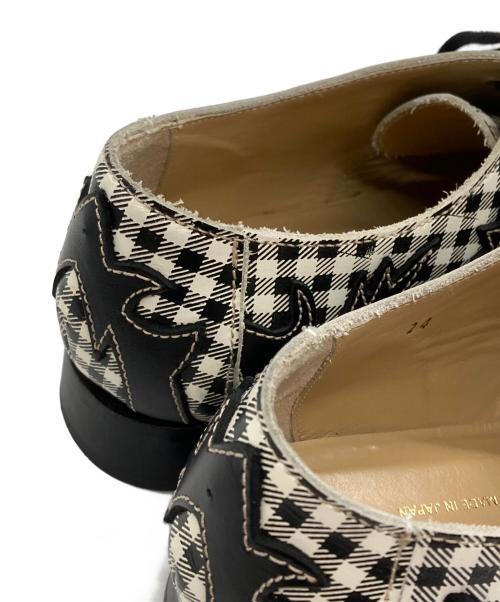 COMME des GARCONS（コムデギャルソン）COMME des GARCONS (コムデギャルソン) チェックウエスタンシューズ ブラック サイズ:24の古着・服飾アイテム