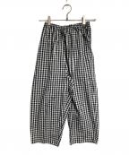Porter Classicポータークラシック）の古着「GINGHAM CHECK PEACE PANTS/ギンガムチェック ピースパンツ」｜ブラック×ホワイト