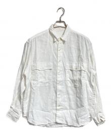 Porter Classic（ポータークラシック）の古着「roll up linen shirt / ロールアップリネンシャツ」｜ホワイト