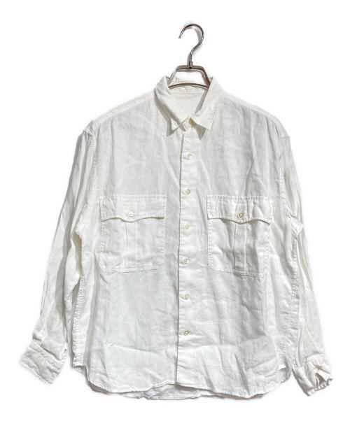 Porter Classic（ポータークラシック）Porter Classic (ポータークラシック) roll up linen shirt / ロールアップリネンシャツ ホワイト サイズ:XSの古着・服飾アイテム