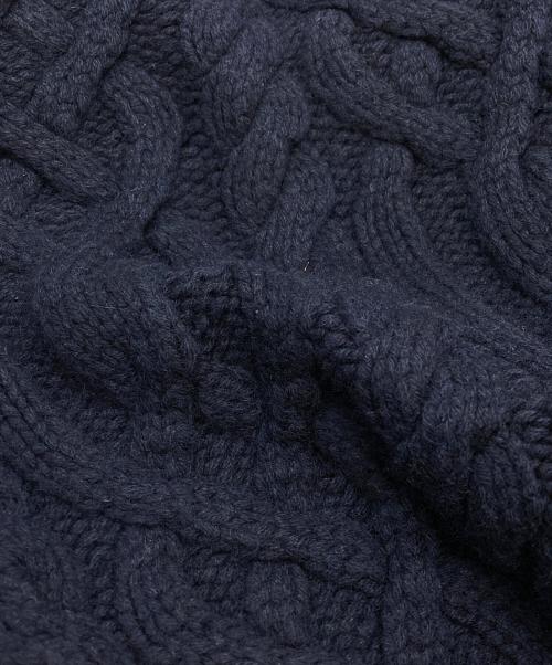 BLAMINK（ブラミンク）BLAMINK (ブラミンク) カシミヤアランニット ネイビー サイズ:48の古着・服飾アイテム