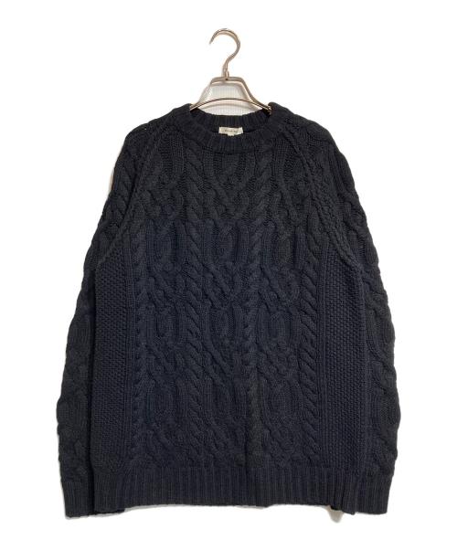 BLAMINK（ブラミンク）BLAMINK (ブラミンク) カシミヤアランニット ブラック サイズ:48の古着・服飾アイテム