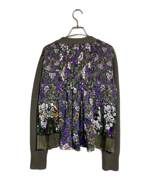 sacai（サカイ）sacai (サカイ) ドッキングニットカーディガン グリーン サイズ:1の古着・服飾アイテム