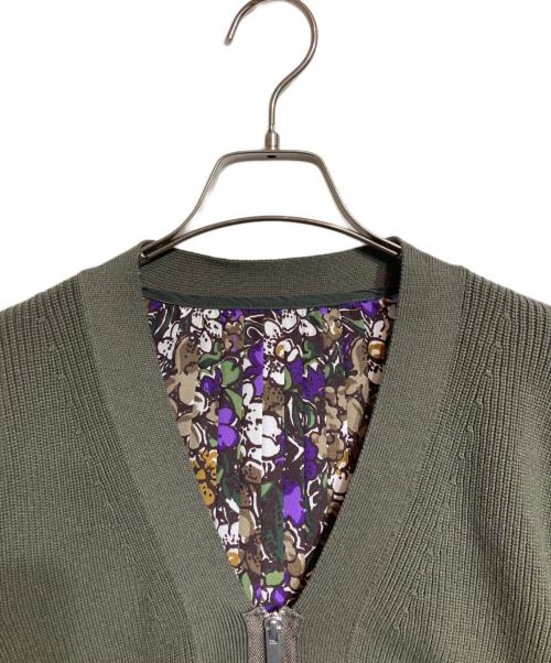 sacai（サカイ）sacai (サカイ) ドッキングニットカーディガン グリーン サイズ:1の古着・服飾アイテム