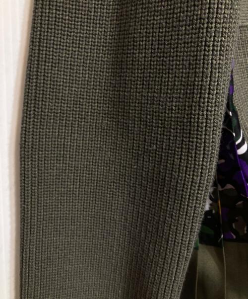 sacai（サカイ）sacai (サカイ) ドッキングニットカーディガン グリーン サイズ:1の古着・服飾アイテム