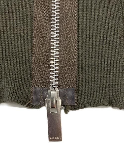 sacai（サカイ）sacai (サカイ) ドッキングニットカーディガン グリーン サイズ:1の古着・服飾アイテム