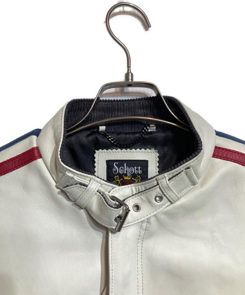 Schott（ショット）Schott (ショット) SHEEP CLASSIC RACER JKT/シープクラシックレーサージャケット ベージュ サイズ:Lの古着・服飾アイテム