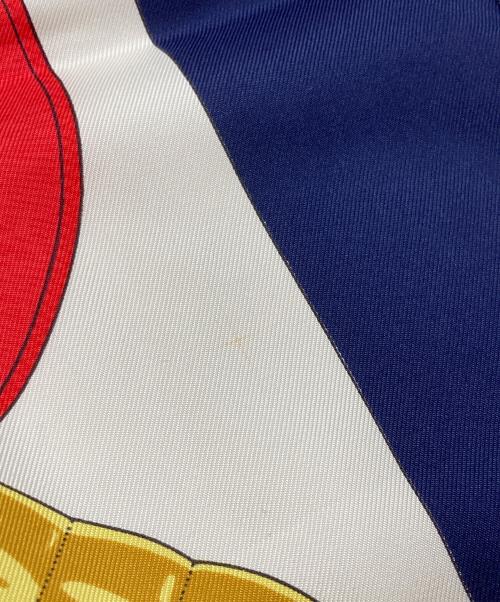 HERMES（エルメス）HERMES (エルメス) シルクスカーフ/Eperon d'Or/黄金の拍車 ネイビー×ベージュの古着・服飾アイテム