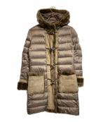 EMMETIエンメティ）の古着「ムートン切替ダウンコート」｜ブラウン