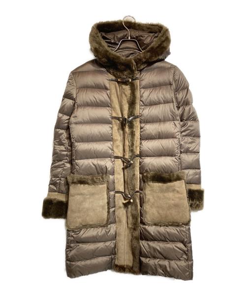 EMMETI（エンメティ）EMMETI (エンメティ) ムートン切替ダウンコート ブラウン サイズ:38の古着・服飾アイテム