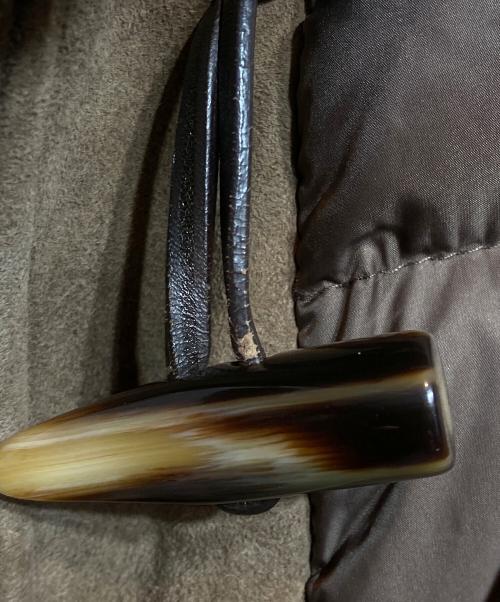 EMMETI（エンメティ）EMMETI (エンメティ) ムートン切替ダウンコート ブラウン サイズ:38の古着・服飾アイテム