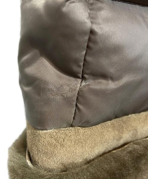 EMMETI（エンメティ）EMMETI (エンメティ) ムートン切替ダウンコート ブラウン サイズ:38の古着・服飾アイテム