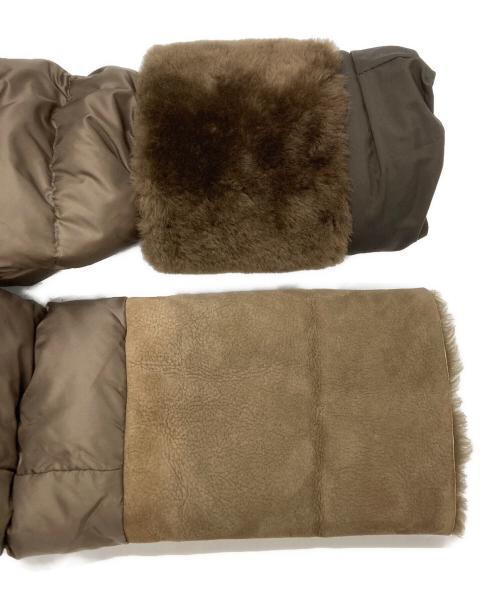 EMMETI（エンメティ）EMMETI (エンメティ) ムートン切替ダウンコート ブラウン サイズ:38の古着・服飾アイテム