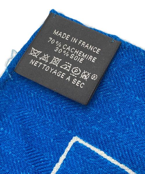 HERMES（エルメス）HERMES (エルメス) カレジェアン140/SELLE DE DIGNITAIRE/高官の鞍 ブルー×ベージュの古着・服飾アイテム