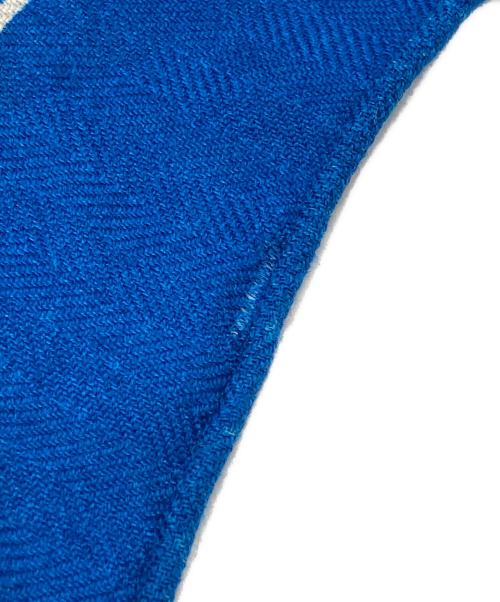 HERMES（エルメス）HERMES (エルメス) カレジェアン140/SELLE DE DIGNITAIRE/高官の鞍 ブルー×ベージュの古着・服飾アイテム