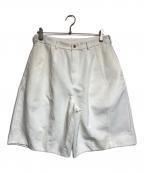 BLACK COMME des GARCONSブラックコムデギャルソン）の古着「ポリエステルバギーショーツ/polyester baggy shorts」｜ホワイト