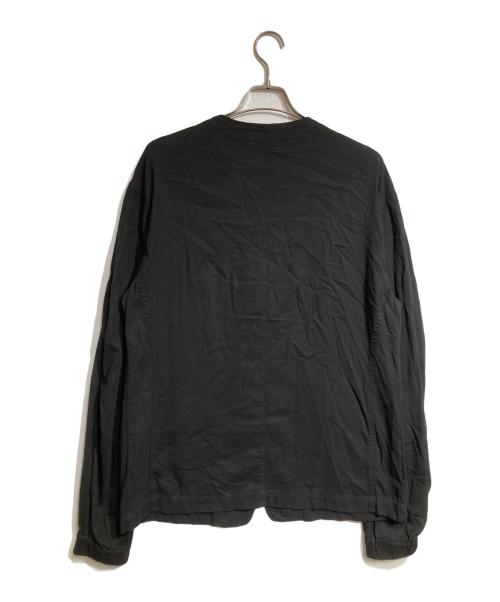 THE VIRIDI-ANNE（ヴィリジアン）THE VIRIDI-ANNE (ヴィリジアン) 強撚コットンノーカラージャケット/High-twist cotton collarless jacket ブラック サイズ:34の古着・服飾アイテム