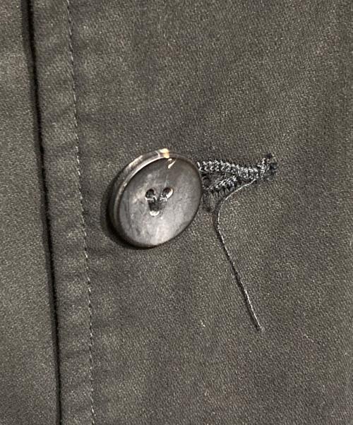 THE VIRIDI-ANNE（ヴィリジアン）THE VIRIDI-ANNE (ヴィリジアン) 強撚コットンノーカラージャケット/High-twist cotton collarless jacket ブラック サイズ:34の古着・服飾アイテム