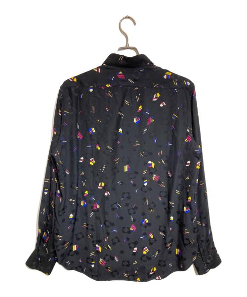 Saint Laurent Paris（サンローランパリ）Saint Laurent Paris (サンローランパリ) 総柄シルクシャツ ブラック サイズ:39の古着・服飾アイテム