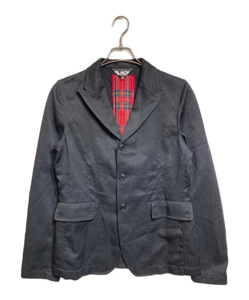 BLACK COMME des GARCONS（ブラックコムデギャルソン）BLACK COMME des GARCONS (ブラックコムデギャルソン) バッククロスデザインピークドラペルジャケット ブラック サイズ:Ｍの古着・服飾アイテム