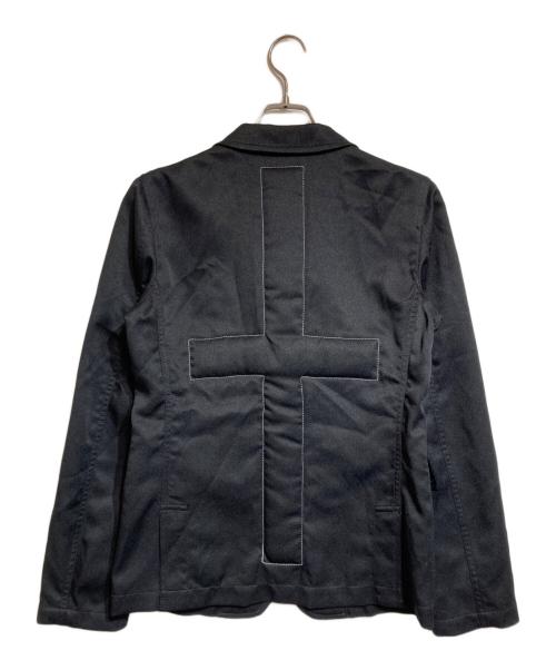 BLACK COMME des GARCONS（ブラックコムデギャルソン）BLACK COMME des GARCONS (ブラックコムデギャルソン) バッククロスデザインピークドラペルジャケット ブラック サイズ:Ｍの古着・服飾アイテム
