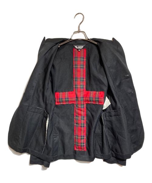 BLACK COMME des GARCONS（ブラックコムデギャルソン）BLACK COMME des GARCONS (ブラックコムデギャルソン) バッククロスデザインピークドラペルジャケット ブラック サイズ:Ｍの古着・服飾アイテム