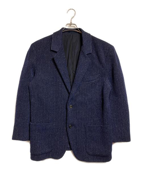 ISSEY MIYAKE（イッセイミヤケ）ISSEY MIYAKE (イッセイミヤケ) 刺し子ツイードジャケット ネイビー サイズ:Mの古着・服飾アイテム