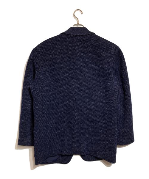 ISSEY MIYAKE（イッセイミヤケ）ISSEY MIYAKE (イッセイミヤケ) 刺し子ツイードジャケット ネイビー サイズ:Mの古着・服飾アイテム