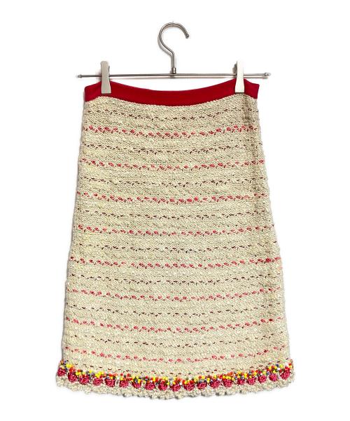 CHANEL（シャネル）CHANEL (シャネル) ツイードニットスカート ベージュ サイズ:34の古着・服飾アイテム