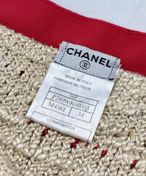 CHANEL（シャネル）CHANEL (シャネル) ツイードニットスカート ベージュ サイズ:34の古着・服飾アイテム