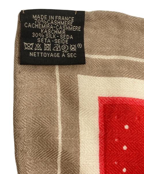 HERMES（エルメス）HERMES (エルメス) カレジェアン140/スカーフ グレー×レッドの古着・服飾アイテム