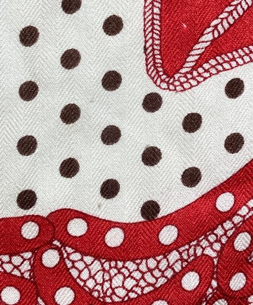 HERMES（エルメス）HERMES (エルメス) カレジェアン140/スカーフ グレー×レッドの古着・服飾アイテム