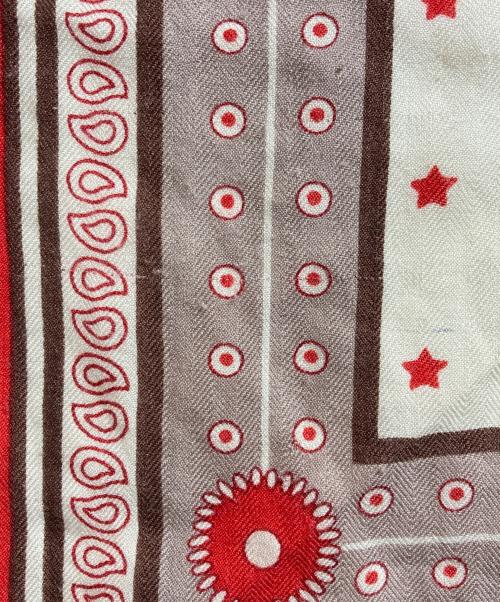 HERMES（エルメス）HERMES (エルメス) カレジェアン140/スカーフ グレー×レッドの古着・服飾アイテム