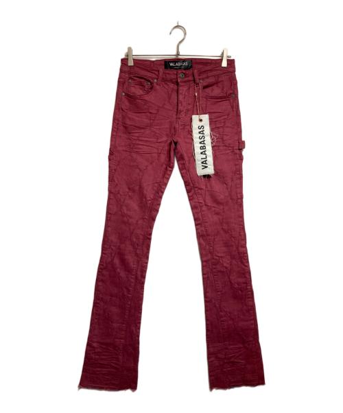 VALABASAS（バラバサス）VALABASAS (バラバサス) ダメージフレアデニムパンツ レッド サイズ:29の古着・服飾アイテム