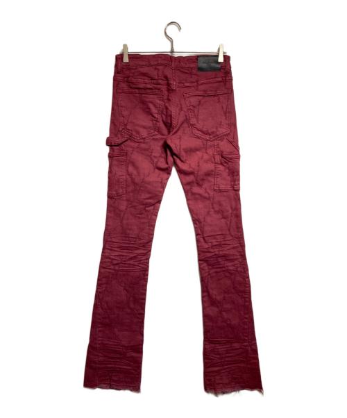 VALABASAS（バラバサス）VALABASAS (バラバサス) ダメージフレアデニムパンツ レッド サイズ:29の古着・服飾アイテム