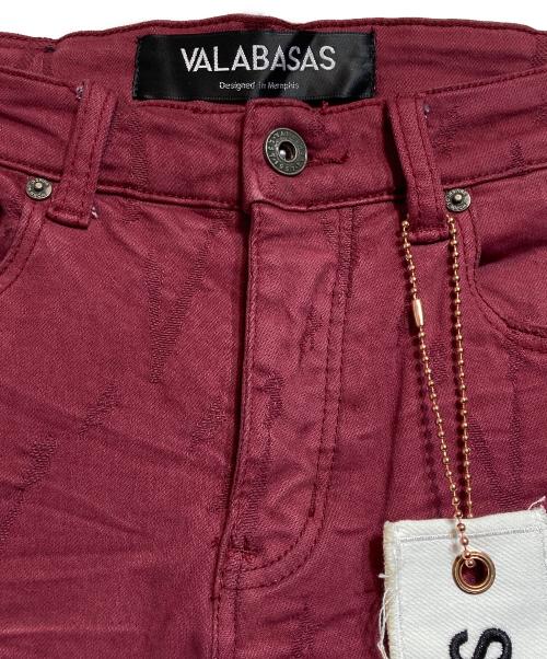 VALABASAS（バラバサス）VALABASAS (バラバサス) ダメージフレアデニムパンツ レッド サイズ:29の古着・服飾アイテム
