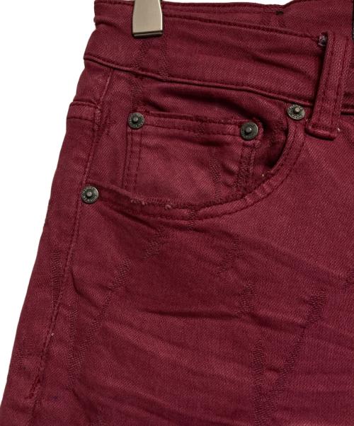 VALABASAS（バラバサス）VALABASAS (バラバサス) ダメージフレアデニムパンツ レッド サイズ:29の古着・服飾アイテム