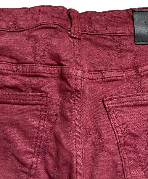 VALABASAS（バラバサス）VALABASAS (バラバサス) ダメージフレアデニムパンツ レッド サイズ:29の古着・服飾アイテム