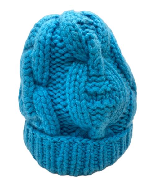 HERMES（エルメス）HERMES (エルメス) カシミヤニット帽 ブルー サイズ:Mの古着・服飾アイテム