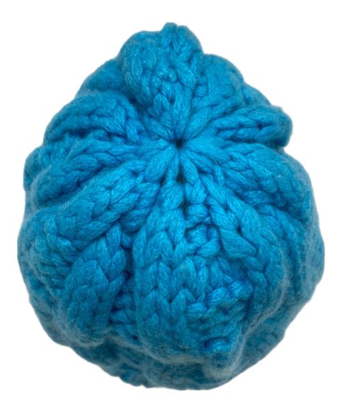 HERMES（エルメス）HERMES (エルメス) カシミヤニット帽 ブルー サイズ:Mの古着・服飾アイテム